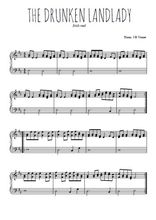 Téléchargez l'arrangement pour piano de la partition de The Drunken Landlady en PDF